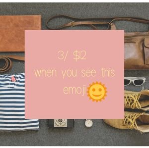 3/ $12 on all items with this emoji🌞
